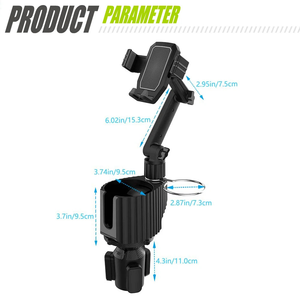 Universal Multifunction Car Cup Holder 360 Degree Adjustable Cellphone Mount Stand for Mobile Phone GPS Clip Cradle Accessories CM World