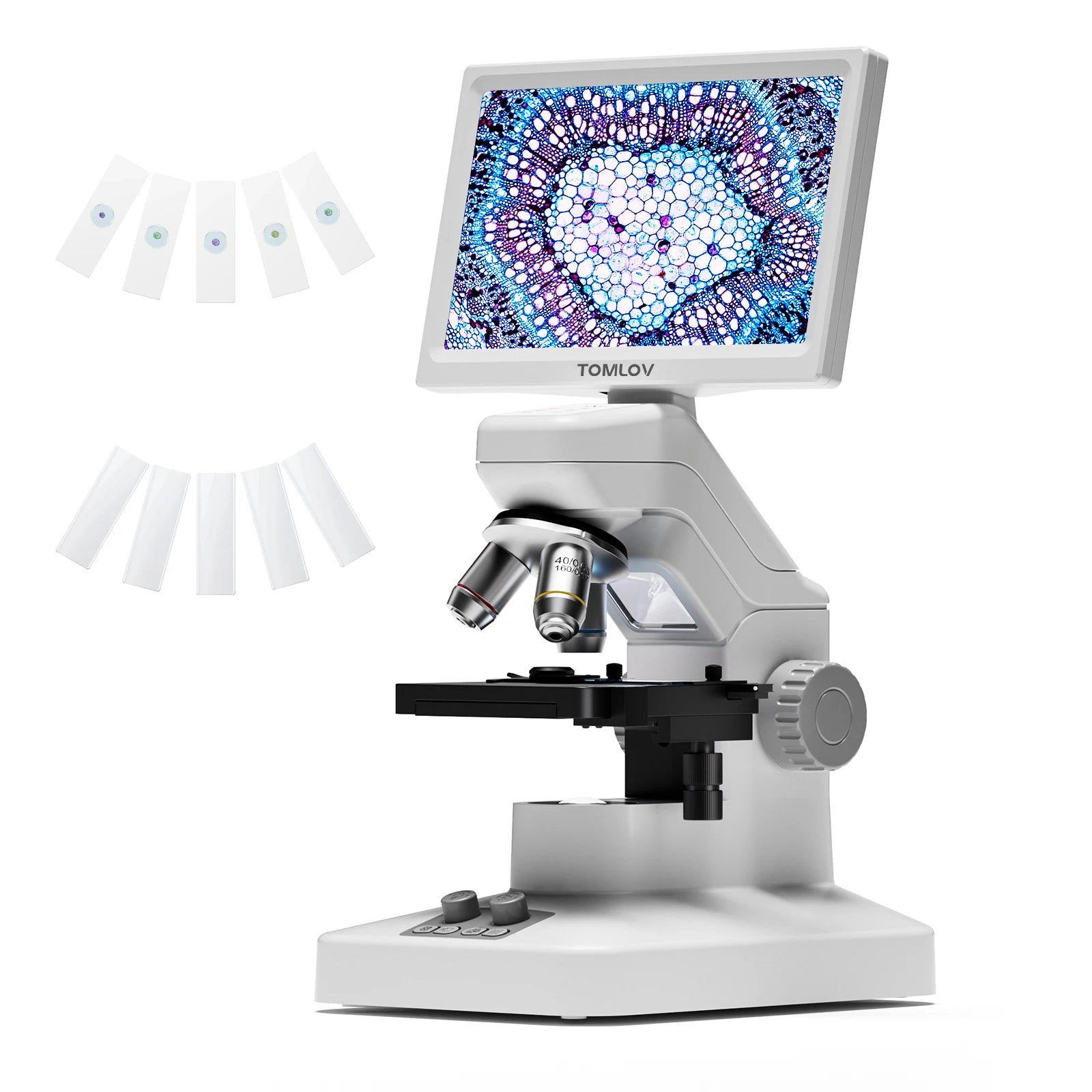 Tomlov 301 Max Professional Microscopes for Kids Students X-Y Stage 1200X WIFI Digital Biological Microscope 7" HDMI microscopio CM World