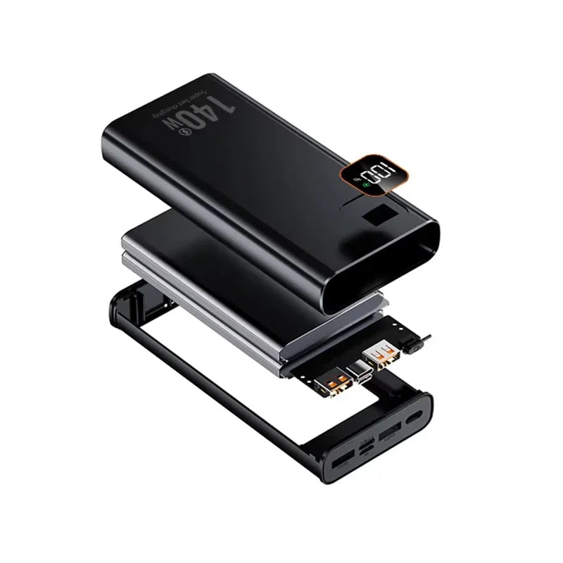 Lenovo 140W Super Fast Charging 500000mAh Ultra Capacity Portable Charger Power Bank CCC For iPhone Samsung