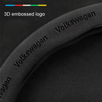 Car Anti-Slip Suede Steering Wheel Cover For Volkswagen Passat Golf GTI Beetle Tiguan Touareg Polo T-ROC ID.3 ID.4 Jetta T-Cross CM World