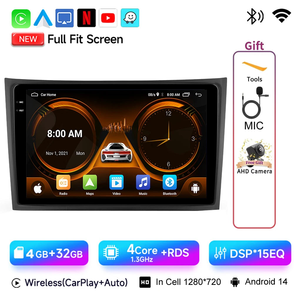 JIUYIN 10.1“ Car Radio Player For Volvo XC90 2004-2014 Android15 Multimedia Wireless CarPlay Audio Auto Video Stereo GPS Screen CM World