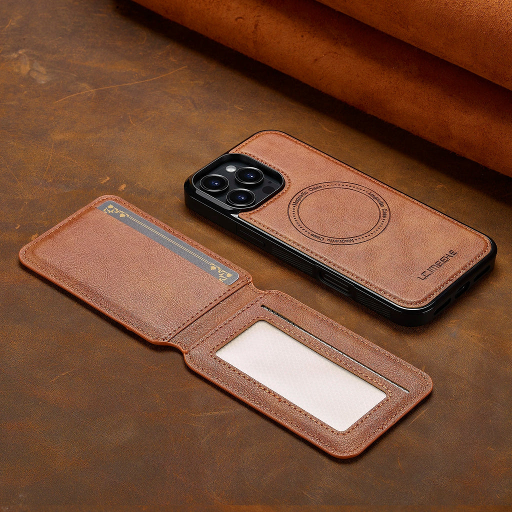 2 In 1 Detachable Leather Case For iPhone 16 17 Air 16E 15 14 13 12 11 Pro XS Max XR 8 Plus SE Mini Card Pocket Magnetic Cover