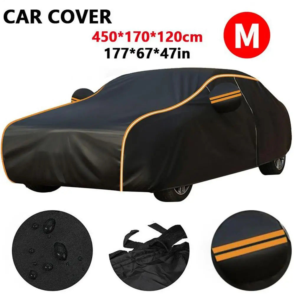 All Weather Waterproof Car Cover Heavy Duty Full Coverage Protection from Rain Sun Snow & Dust for Outdoor Parking & Long Term CM World