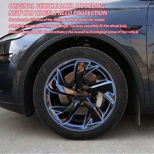 4PCS 19 Inch HubCap for Tesla Model Y Juniper 2025 Hubcap Performance Replacement 19''Crossflow Wheels Cover Full Rim Accessorie CM World