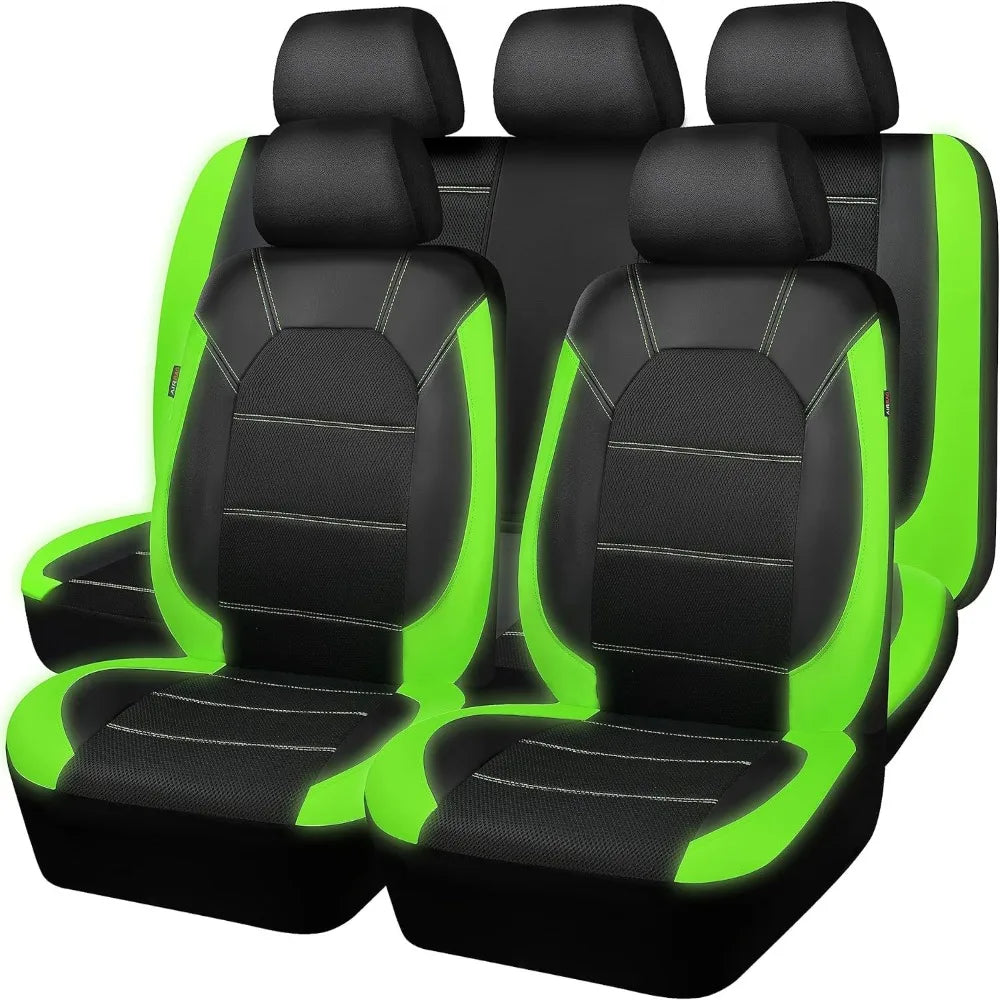 PU Leather Car Seat Cover Waterproof Quilted Seat Cushion Cover Full-Wrapped Sandwich Stitching Universal Car Seat Cover