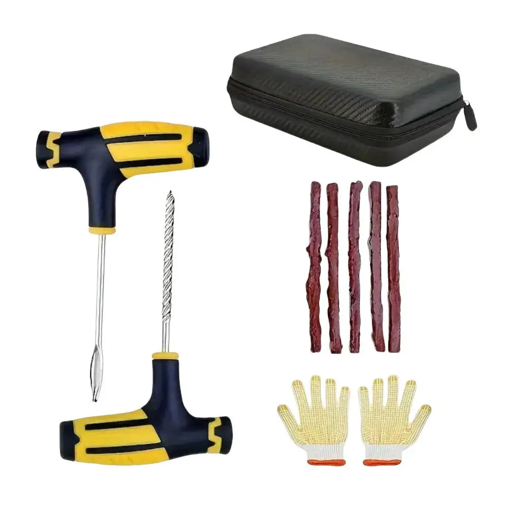 Car Tire Repair Tools Puncture Plug Tool Tire Puncture Emergency Treatment Outdoor General Tire Patch Stirring Glue Tool Set