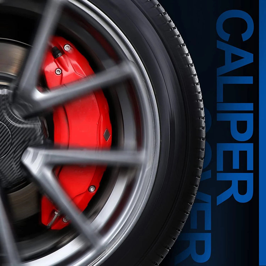 For Tesla Model 3 Brake Caliper Covers 2017 2018 2019 2020 2021 2022 2023 4pcs 18 19in wheel cover with Stickers(not fit 3 2024) CM World