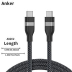 Anker A82E2 USB C to USB C Cable 240W Upcycled Braided Fast Charging Cord 3ft 6ft Optional for iPhone 16 Pro Series