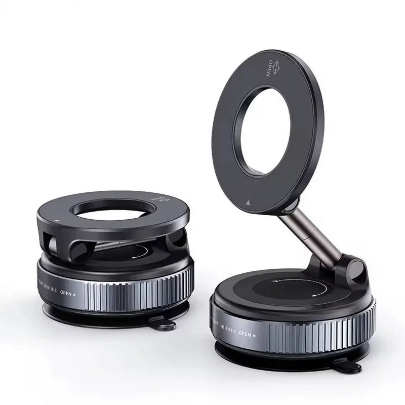 Magnetic Car Phone Holder Foldable Design 360 °     Adjustable Vacuum Mount for Car/Desk/Bathroom/Universal Use CM World