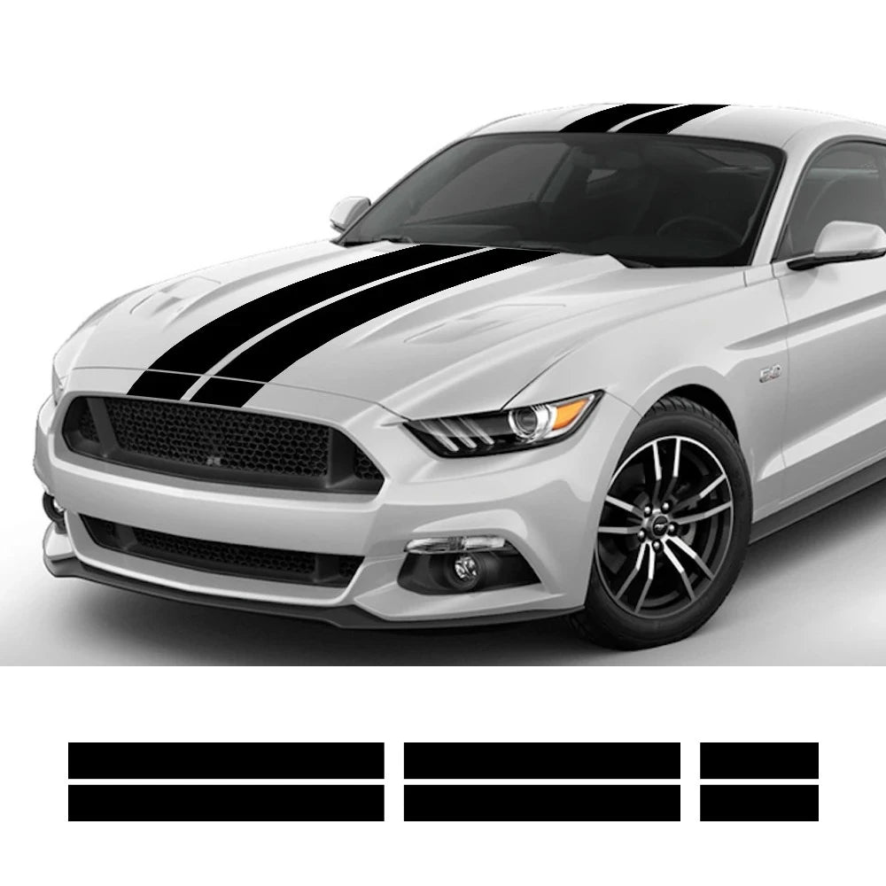 Car Stickers Auto Hood Bonent Roof Tail Decor Decal For Ford Mustang GT500 GT350 GT Graphics Stripes Kit Vinyl Tuning Cover