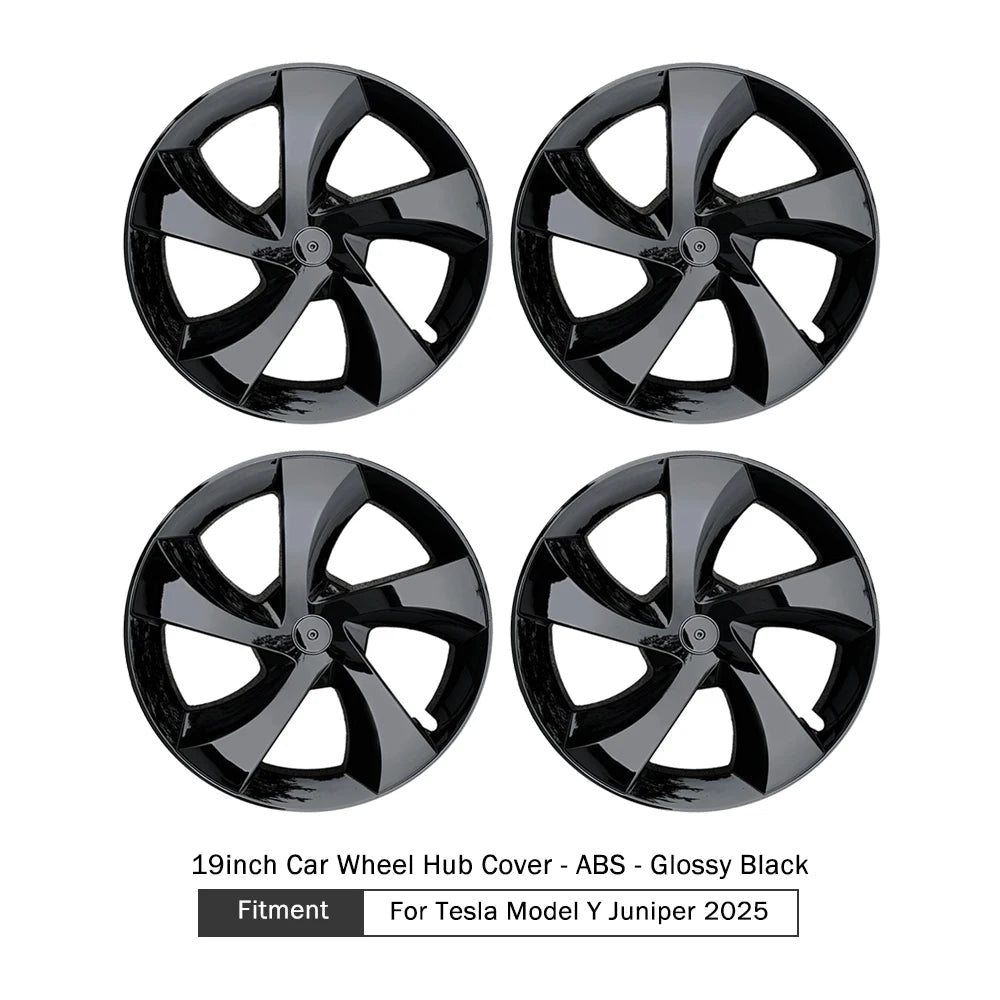 For Tesla Model Y Juniper 2025 HubCap 19 Inch Wheel Caps Auto Performance Replacement Hub Cap Full Rim Cover Accessories（4PCS） CM World