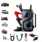 Portable Jump Starter With Air Compressor For 12V Petrol Diesel Car 150 PSI Car Tires Air Pump with LED Lights & Pressure Gauge