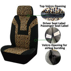 Leopard Print Car Seat Cover Car Accessories Interior Woman Airbag Compatible Universal Fits for Most Cars SUV Truck 5mm Sponge CM World
