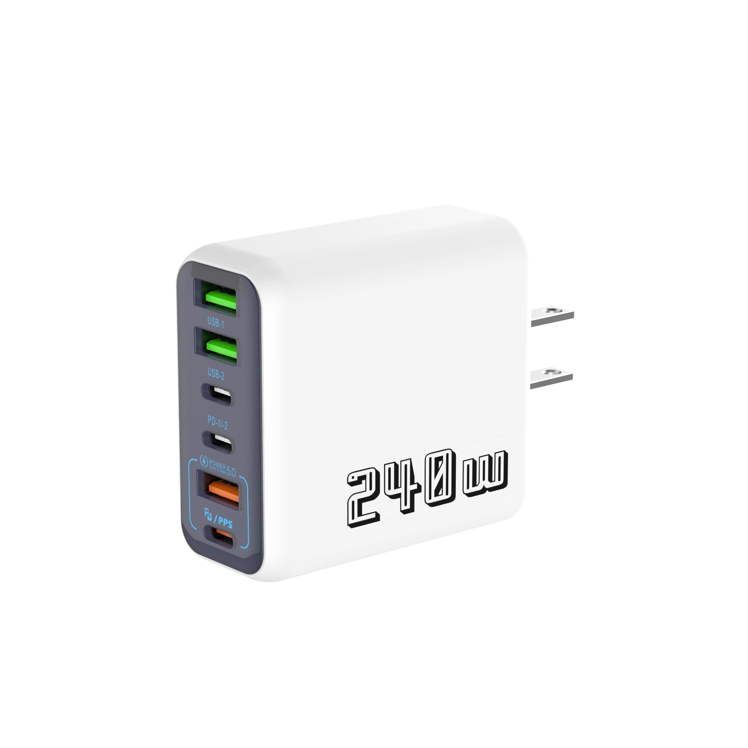 6 Ports USB C PD Charger 240W Quick Charge 3.0 Type C USB Phone Chargers Super Fast Charging Adapter For iPhone Samsung Xiaomi Car Mobile World