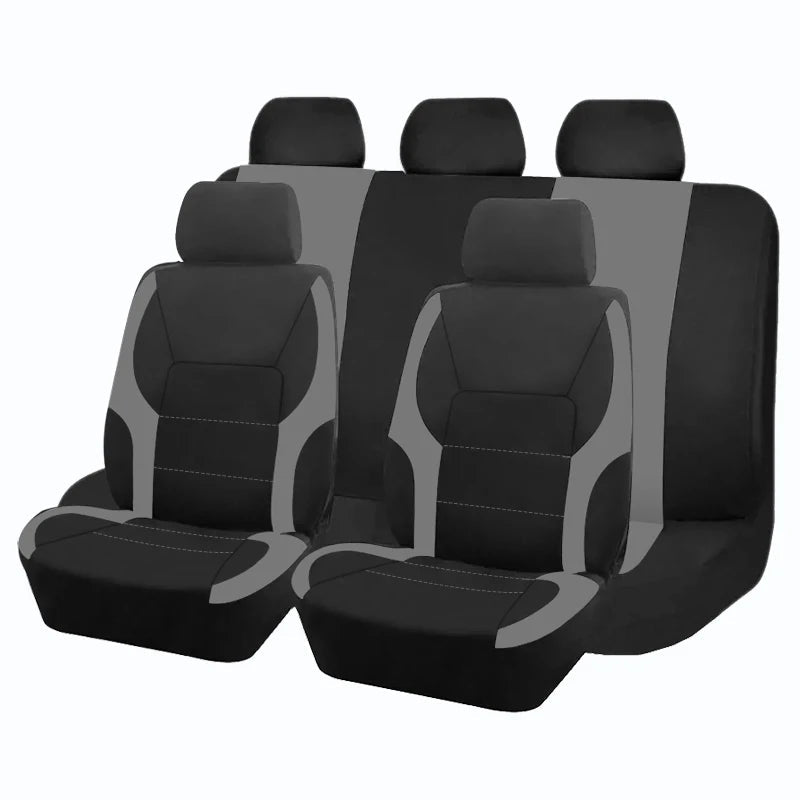 AUTO PLUS Sports Universal Polyester Car Seat Cover Set Fit Most Car Plain Fabric Bicolor Stylish Car Accessories Seat Protector CM World