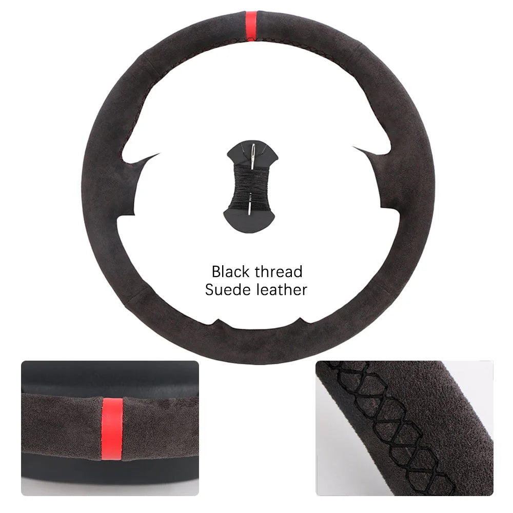 OEM Style For Suzuki Grand Vitara 2007 2008 2009 2010 2011 - 2013 Microfiber Leather Car Steering Wheel Cover Auto Accessories CM World