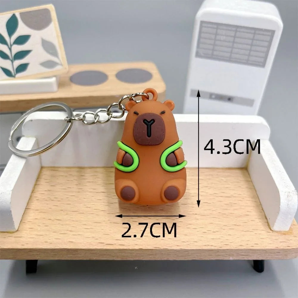 Creative Cute Capybara Keychains For Car Keychain Anime Cartoon Capibala Pendant  Women Doll Keyring Charm Holiday Gifts Jewelry CM World