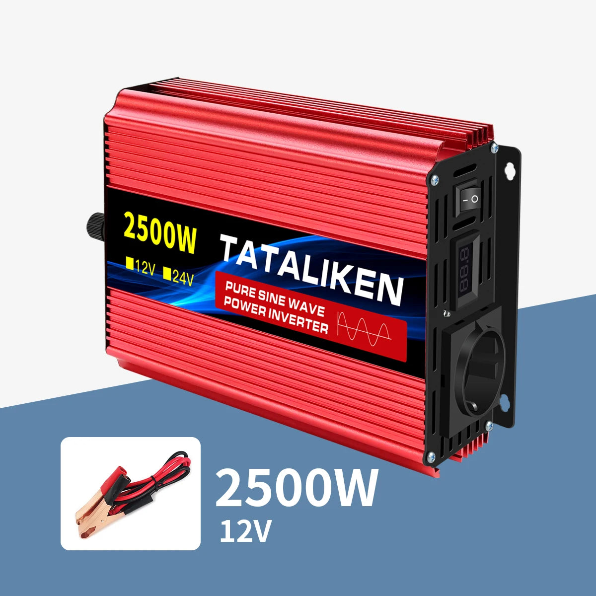 Inverter Pure Sine Wave  2500W/3500W/4500W/5000WDC 12V/24V to AC 220V 230V Voltage Transfer Converter Charging Adapter EU Socket CM World