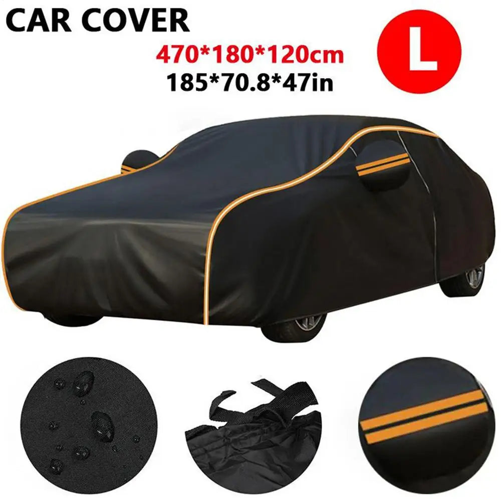 All Weather Waterproof Car Cover Heavy Duty Full Coverage Protection from Rain Sun Snow & Dust for Outdoor Parking & Long Term CM World