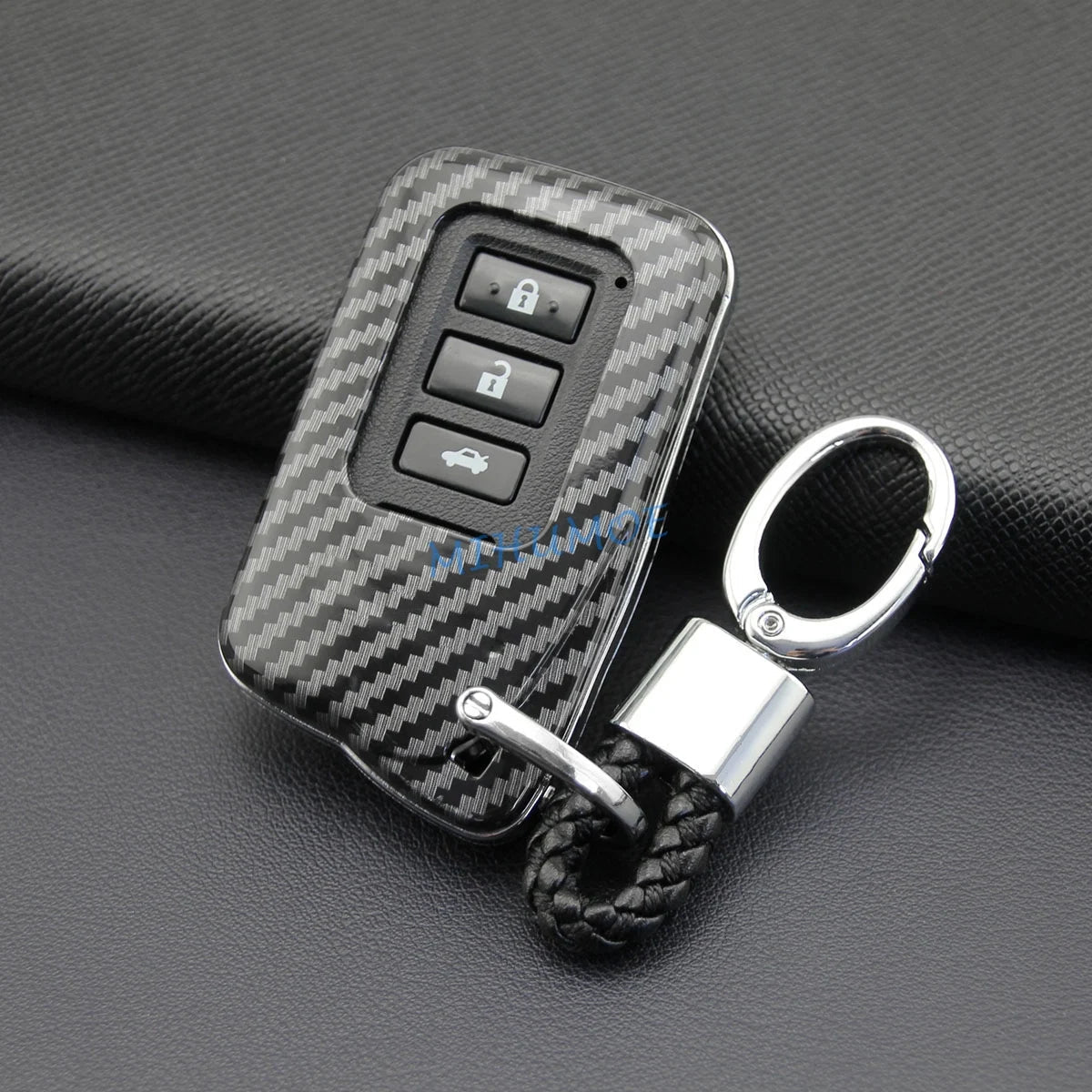 Car Key Fob Chain Case Cover Ring Shell For 2013-2023 Lexus RX ES NX IS GS LX RC Carbon Fiber 200t 300 300h 350 450h CM World