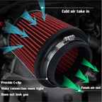 Cold Air Intake Pipe, 76mm 3 Inch Universal Car Cold Air Intake Turbo Filter Aluminum Air Filter Induction Flow Hose Pipe Kit
