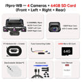 XUOIB I9pro-WB 4CH 360° Dash Cam 4K with 4'' Touch Screen Dash Car Camera 24H Parking Mode WiFi GPS Car DVR 8 IR Night Vision Car Mobile World