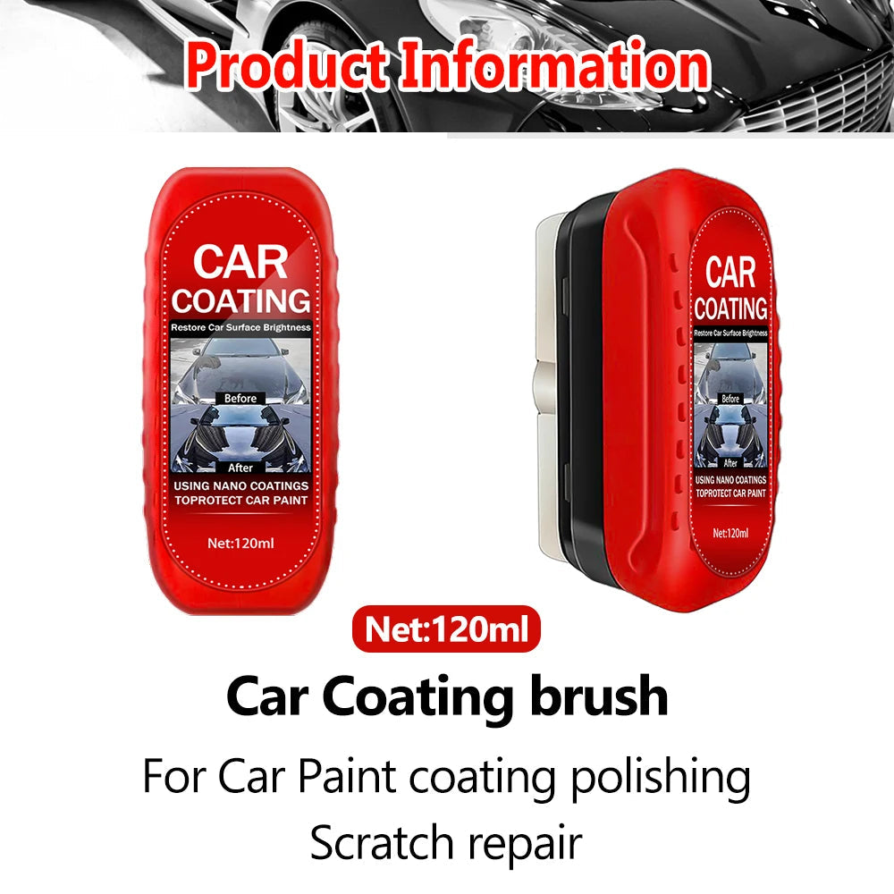 Car Paint Coating Brush with 120ml Liquid -High Gloss Repair Scratch Brightening Kit ,Professional Auto Polishing Tool Car Mobile World