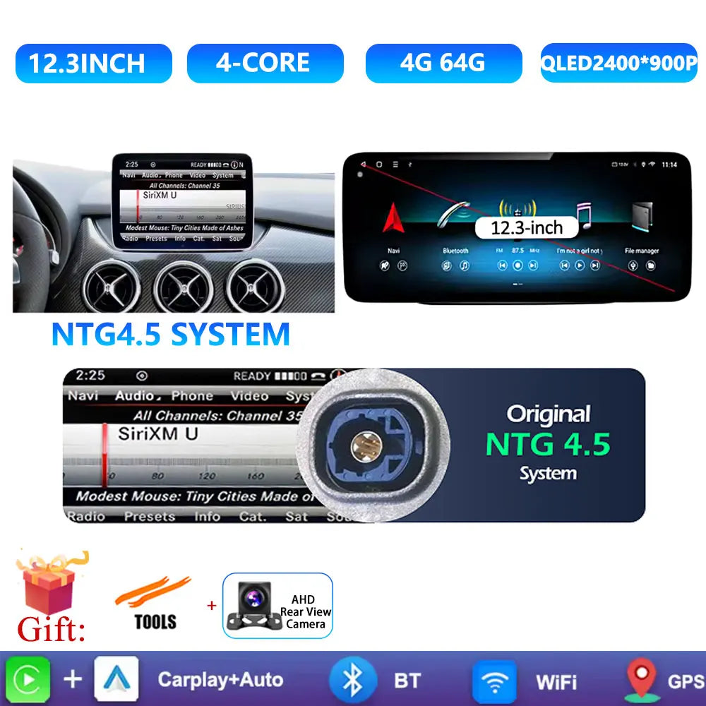 For BENZ B CLASS W246 2011 - 2018 Android 16 Carplay WiFi HD Screen GPS Navi Auto Accessories Car Radio Video Multimedia player CM World