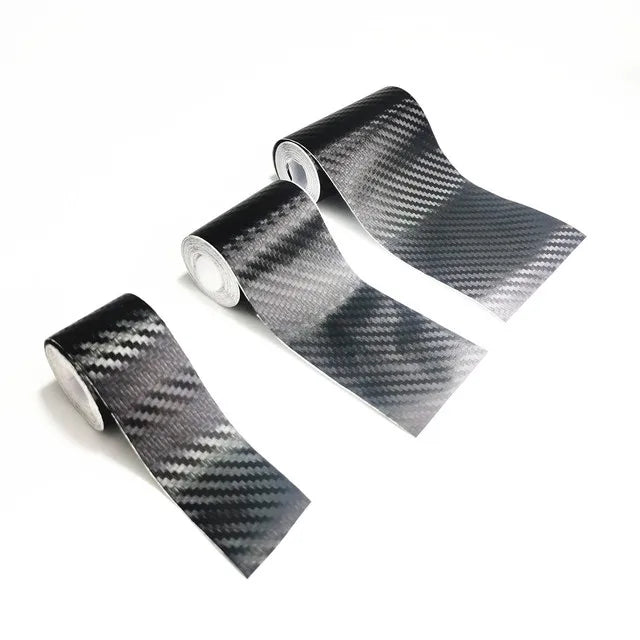 5/10cm DIY 3D Black Carbon Fiber Vinyl Car Wrap Sheet Roll Film Sticker Decal Door Sill Anti-Scratch Protector Tape Film Car Mobile World