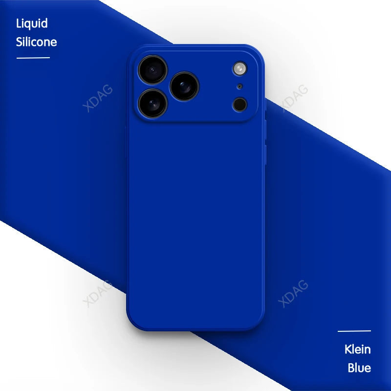 Liquid Silicone Original Phone Case for iPhone 17 Pro Max Air 17Pro 17Max 5G Straight Edge Lens Protection Soft Basic Back Cover Car Mobile World