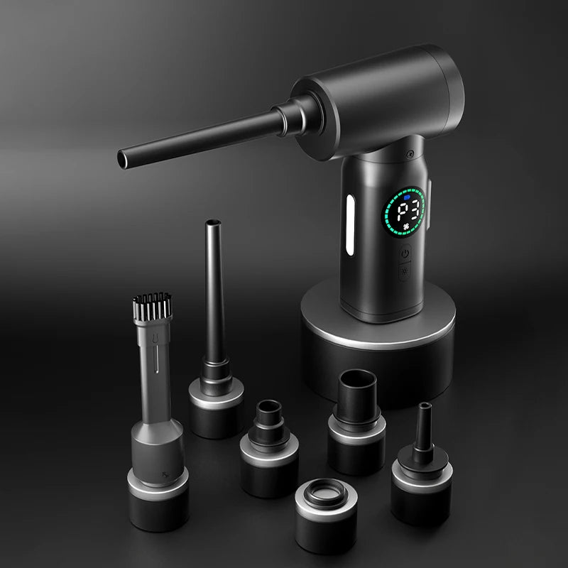 Portable 7500mAh Wireless Air Duster Dust Blowing Gun 2 in 1 Air Blower And Vacuum Cleaner Cordless Duster Blowers Car Cleaning CM World
