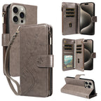 Multi-function Embossed Zipper Phone Case for Iphone 16promax 15 14 13 12 11 7 8 X XS XR PU Leather Flip Wallet Wallet Case