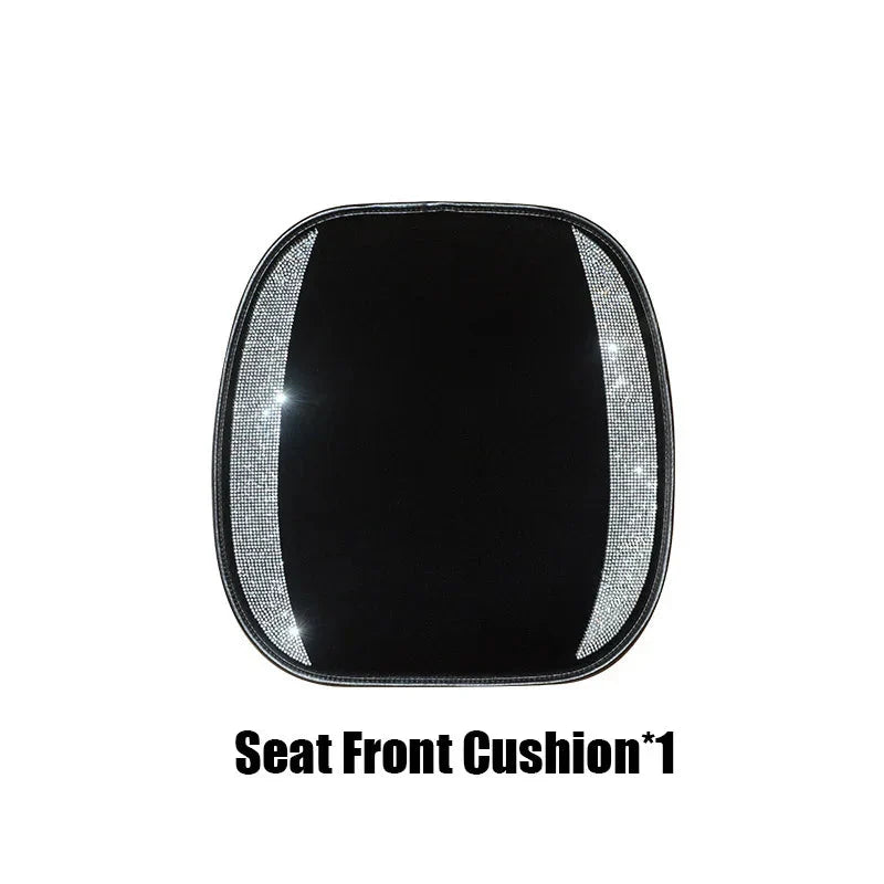 Universal Crystal Rhinestone White Diamond Car Interior Seat Covers Cushion Decoration For Women Ladies Gifts Auto Accessories CM World
