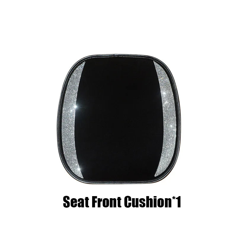 Universal Crystal Rhinestone White Diamond Car Interior Seat Covers Cushion Decoration For Women Ladies Gifts Auto Accessories CM World