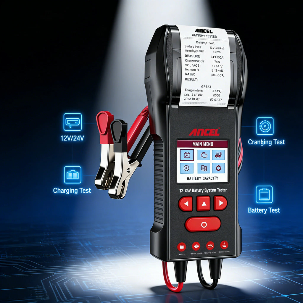 Car Battery Tester with Printer 12V 24V 100 2000 CCA Cranking Charging System ANCEL BST600  Digital Auto Load Tester