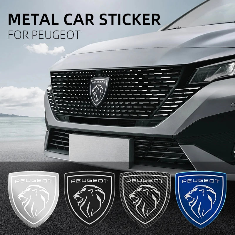 metal Car Front Hood Cover Sticker Rear Tail Emblem Decal for Peugeot 307 206 308 207 406 407 408 508 3008