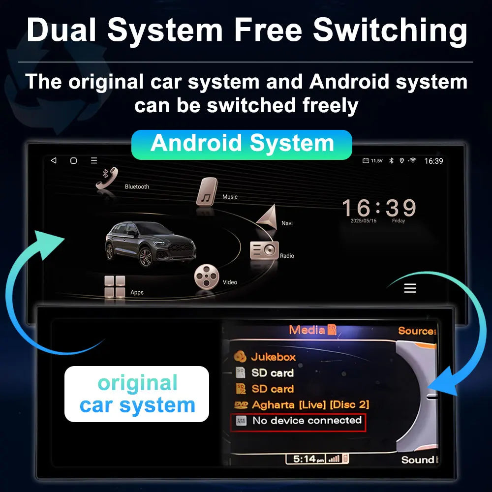 12.3 '' Ultra-thin Screen GPS Android 16 for Audi A4 B8 A5 2009 - 2016 BT Car Video Radio Multimedia Player 4G Auto Accessories CM World