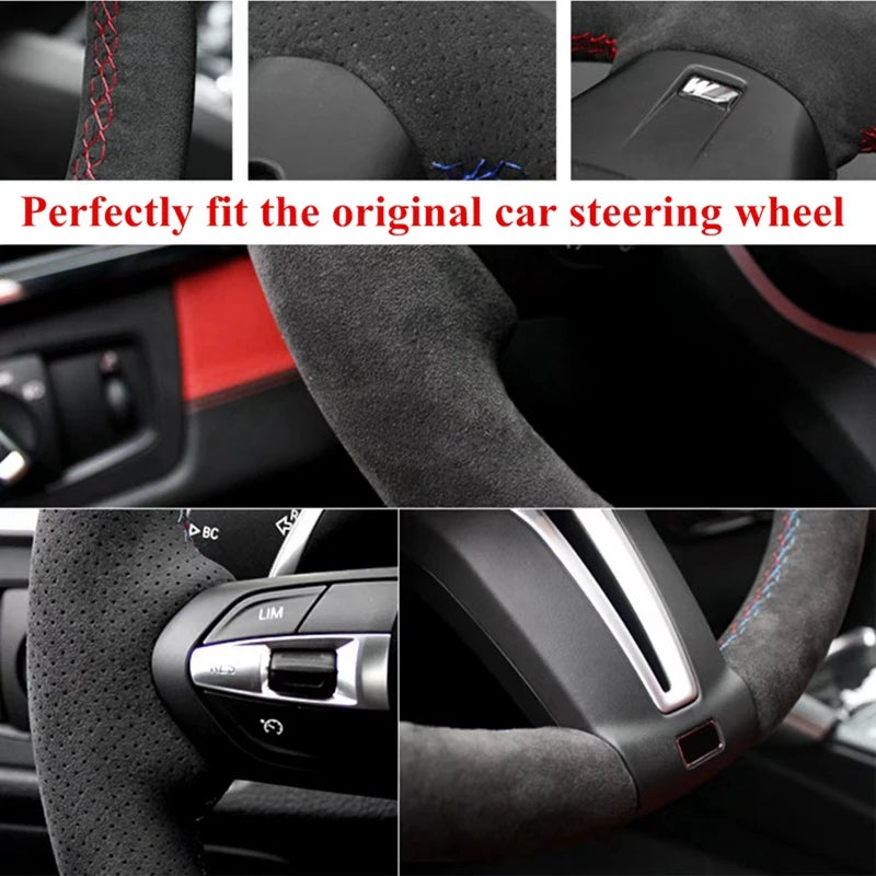 Car Steering Wheel Cover For Volkswagen VW Amarok T6 California Caravelle Kombi Multivan Transporter Golf Mk7 Sharan Polo Jetta CM World