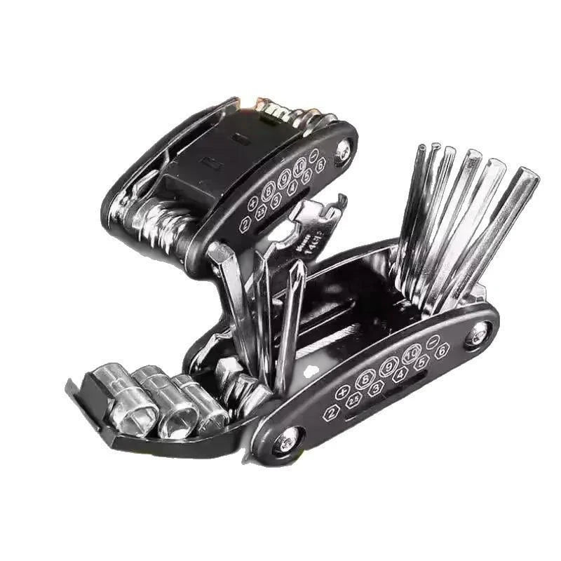 16‑in‑1 Socket Wrench Multi‑Tool Non‑Slip Rotatable Head Stainless Steel Universal Repair Kit For Bicycle Car Home Use