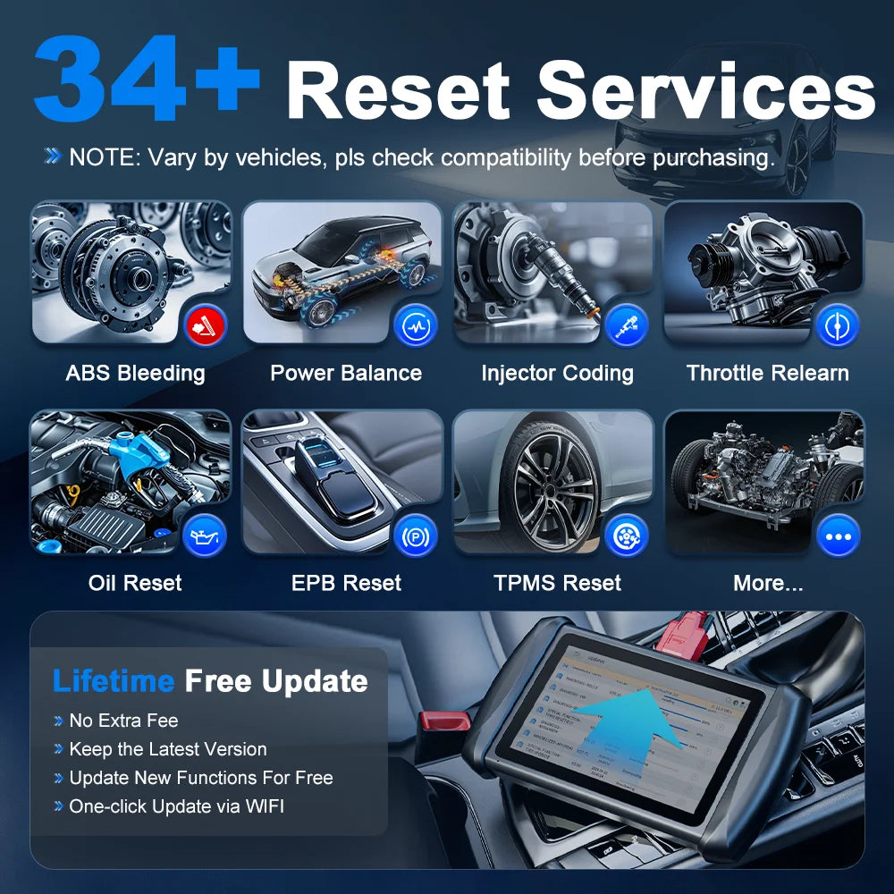 XTOOL InPlus IP616 All System Car Diagnostic Tools Automotive Scanner 34+ Reset Build-in FCA All Function Lifetime Free Update CM World