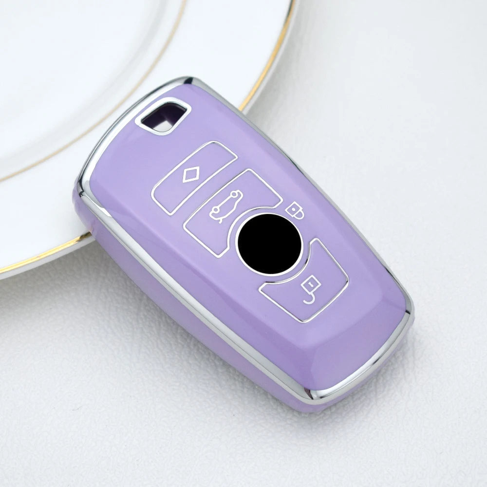 TPU Remote Car Key Case Cover Holder for BMW 1 3 5 7 Series X1 X3 X4 X5 X6 F10 F20 F30 F34 F25 F31 M3 M4 E34 Keychain