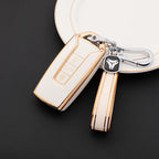 3 Buttons TPU Car Key Case Cover for Vw Volkswagen Touareg 2019 2020 2021 2022 2023 Auto Shell Fob Ring Keychain Protector