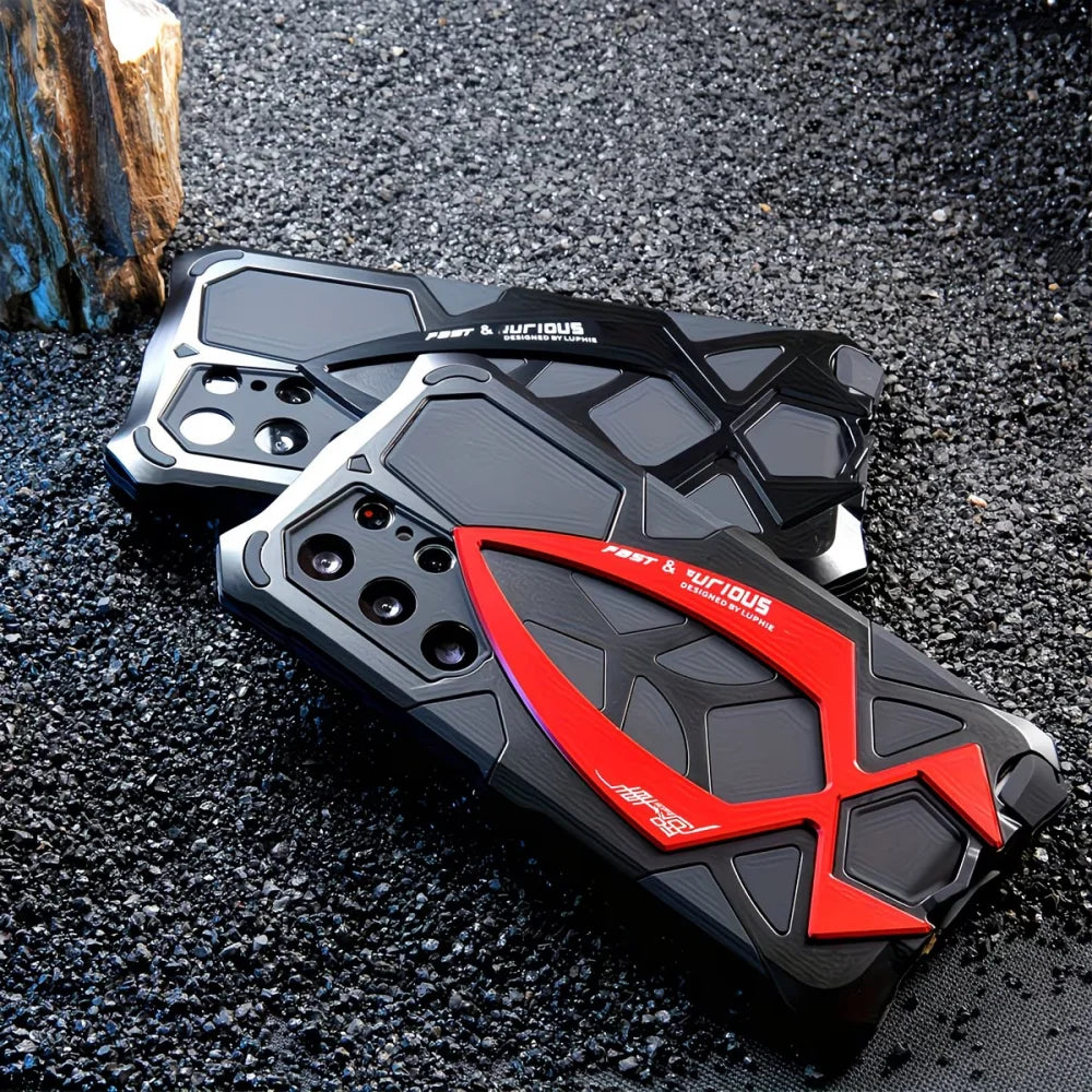 Military Grade Heavy Armor Metal Phone Case for Samsung Galaxy S26 S25 S24 S23 S22 Ultra Luxury Shockproof Back Cover Bumper
