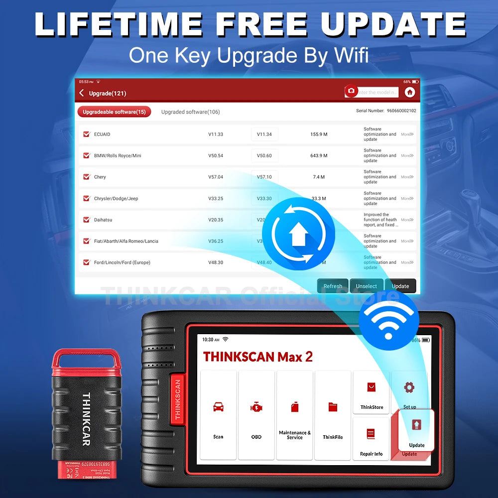 Thinkcar Thinktool Max 2 Automotive Scanner Professional Car Diagnostic Tools CAN-FD Full System Diagnostic Auto OBD2 Scanners