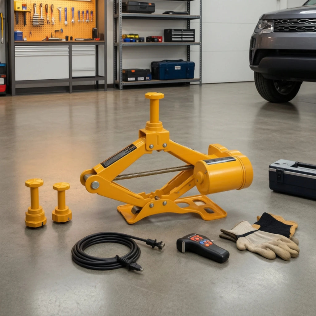 Electric Scissor Jack Portable Car Jack Kit with Carry Case Vehicle Lift Automatic User-Friendly for Drivers