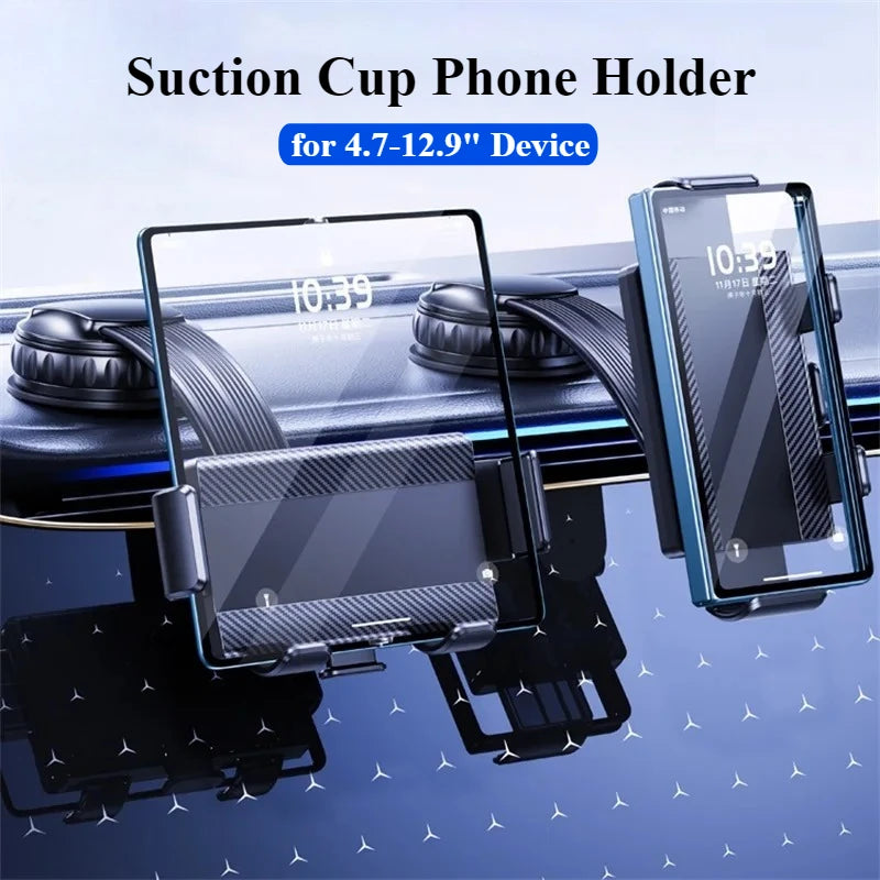 Hipacool Car Suction Cup Phone Holder for Z Fold 7 6 Phone Stand Dashboard Phone Bracket for 4.7-12.9" iPhone 17 Pro Max Samsung CM World