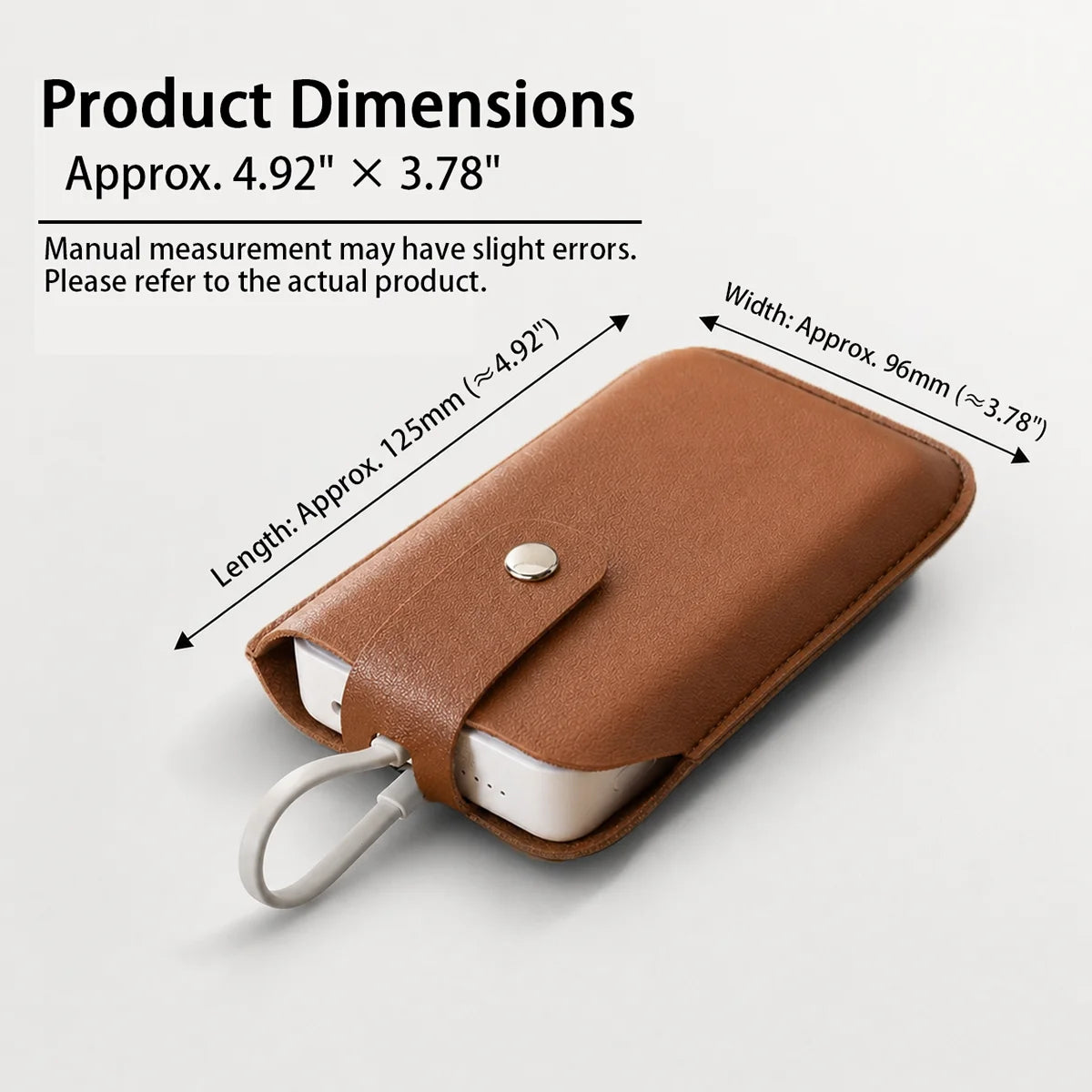 PU Leather Protective Case for Xiaomi Magnetic Power Bank 10000mAh 33W Dustproof Cover WPB1007MI External Battery Bag for Travel