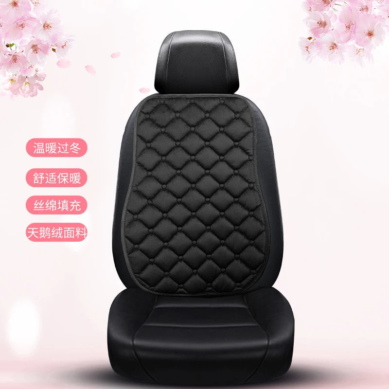 Thickened car seat cushion plush short plush anti slip warm seat cushion seat three piece set winter universal plush winter CM World