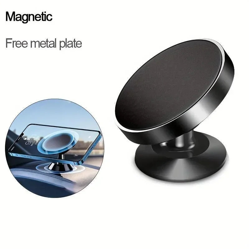 Metal Magnetic Car Phone Holder Magnet Mount Mobile Cell Phone Stand 360° Rotation Universal Cars Holder CM World