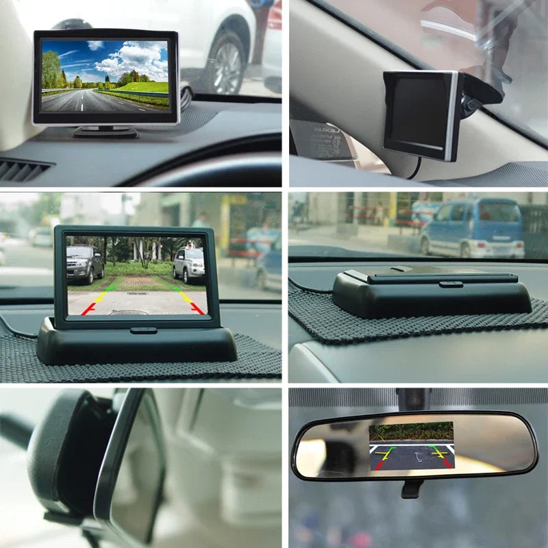 Easy Installation Rear View Backup Camera 4.3/5 Inch Car LCD Monitor for Vehicle Van Night Vision Reverse Video Parking CM World